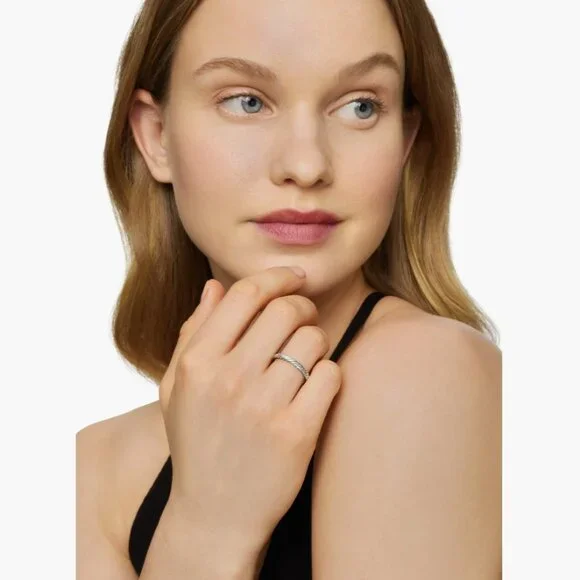 DAVID YURMAN Stack Ring 925 Sterling Silver 3mm Size 9 - Picture 3 of 6